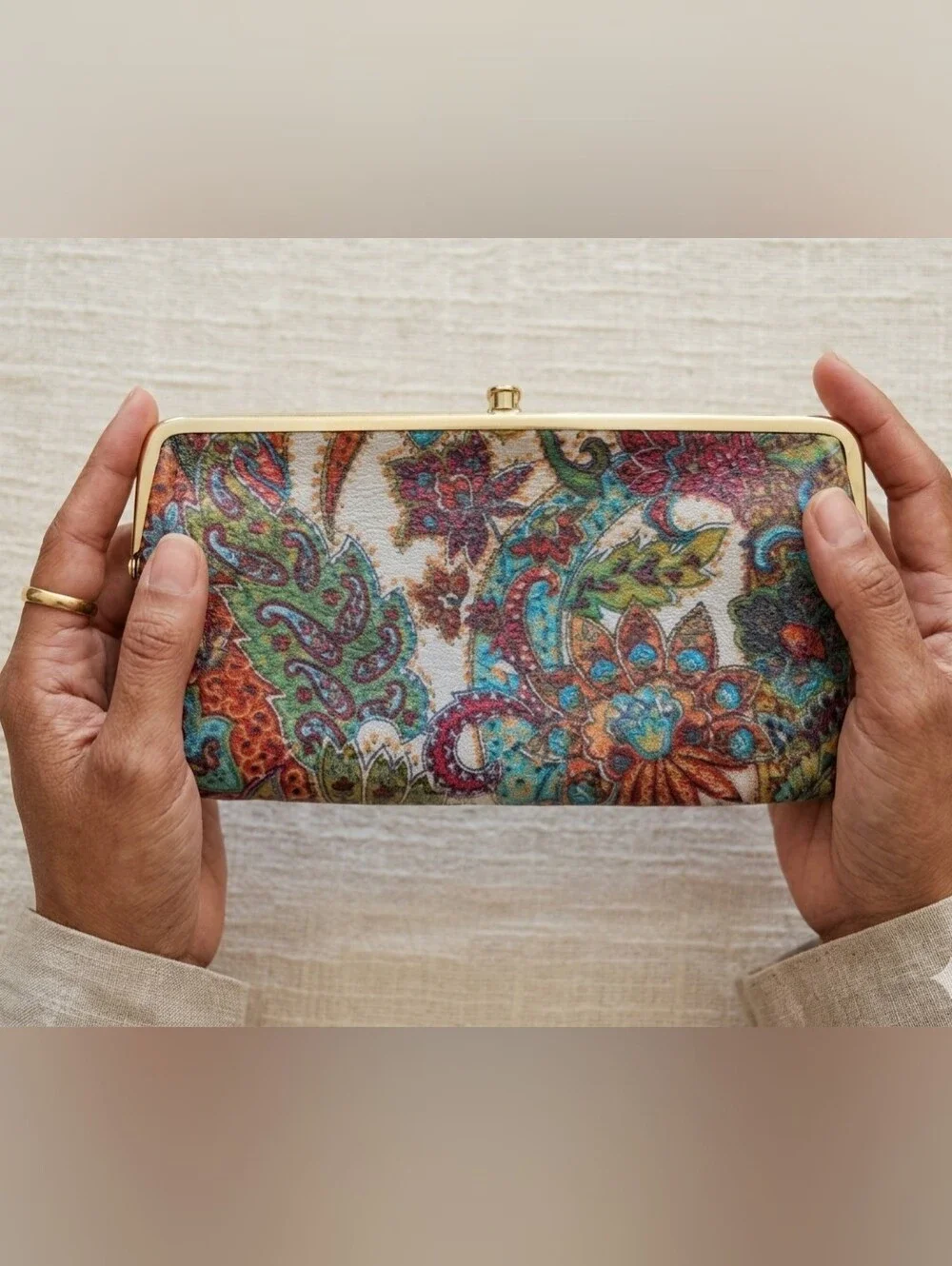 HOBO Lauren Regal Floral Paisley Frame Clutch Wallet - Multicolor